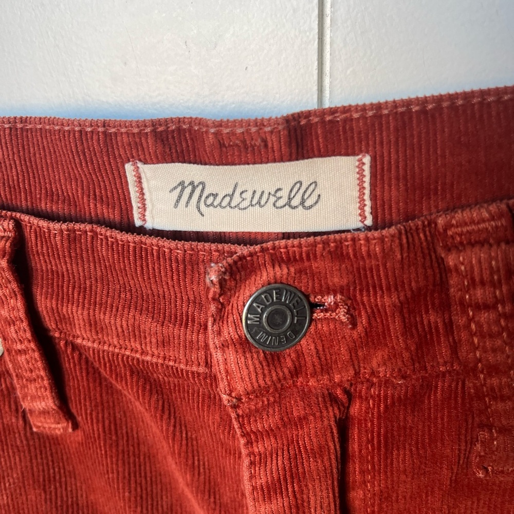 Madewell Burnt Orange High Rise Skinny Corduroy Pants - Picture 4 of 12